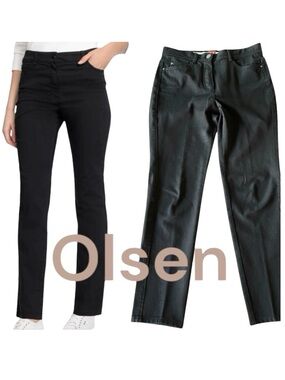 Olsen Europe Black Mona High Waist Tapered Leg Ankle Jeans (S/6)